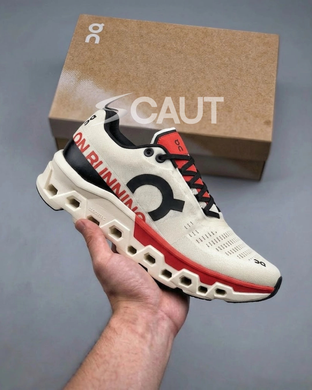 Tênis Masculino On Cloudmonster 2 Branco e Vermelho