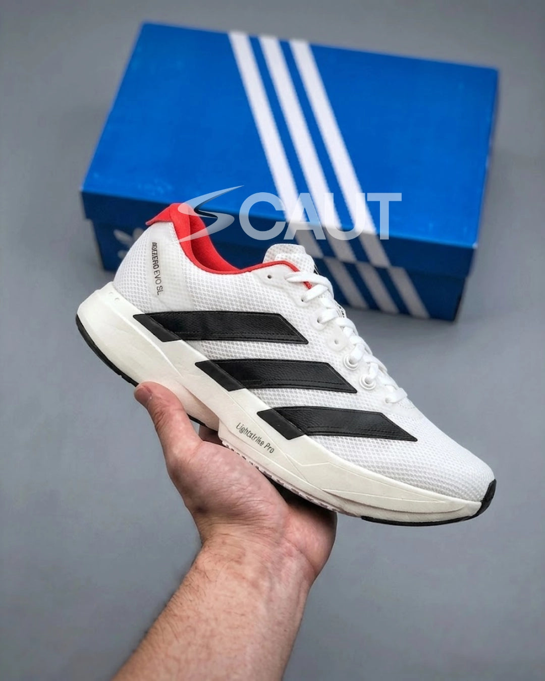 Tênis Masculino Adizero Evo SL Hyper Branco - Lançamento - Frete Rápido + Brinde Exclusivo