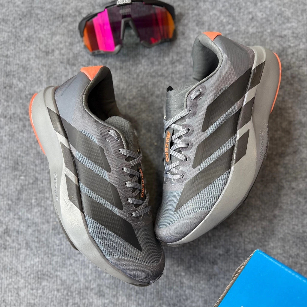Tênis Masculino Adizero Evo SL Chumbo e Laranja