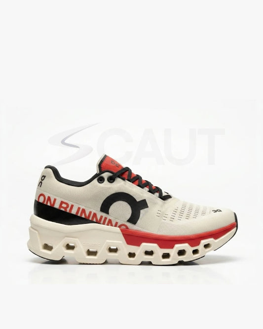 Tênis Masculino On Cloudmonster 2 Branco e Vermelho